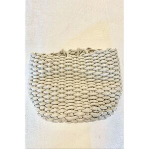 Light gray woven fabric basket